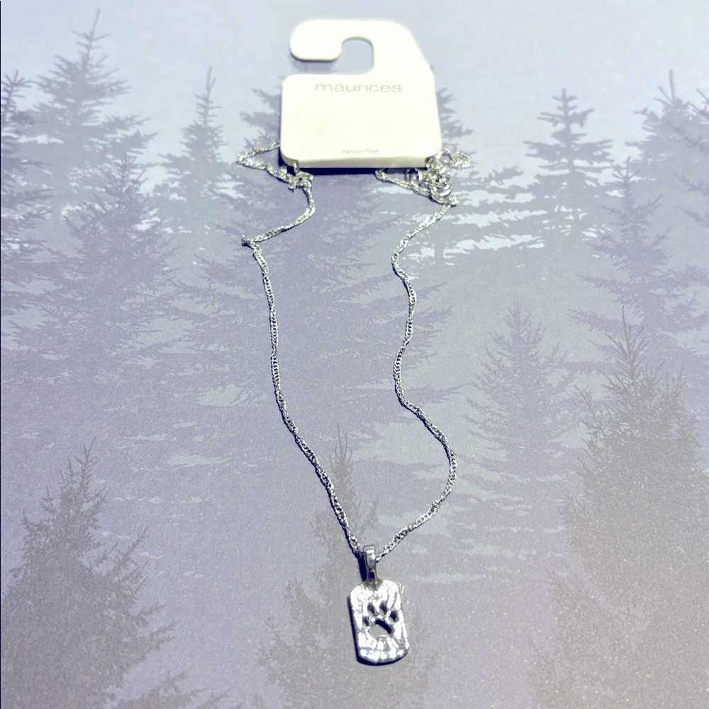 Maurices Silver dog tag Pendant Necklace